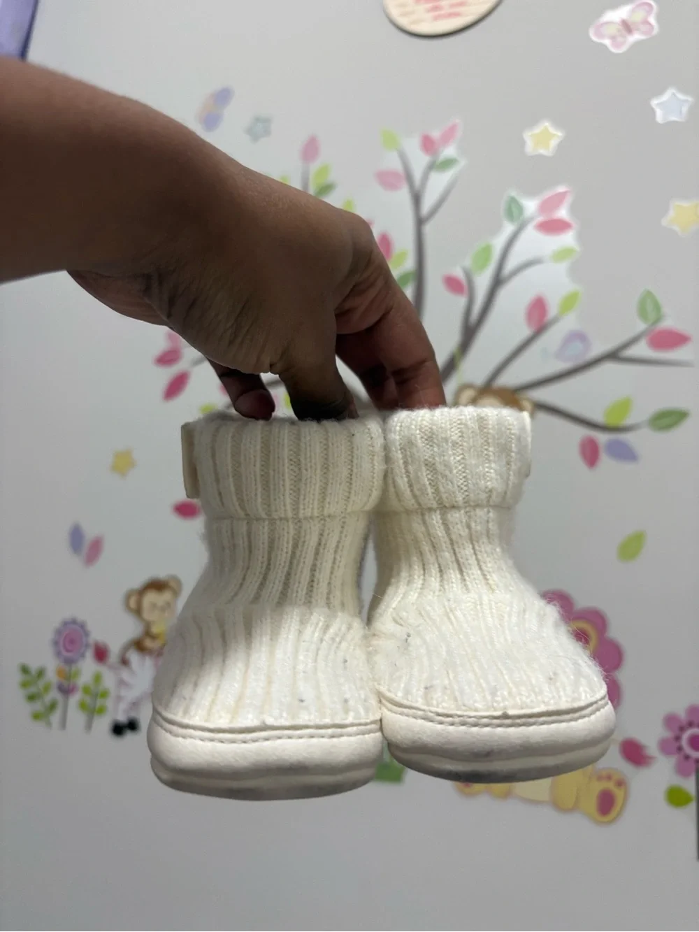 Baby UGG Cream Knit Ankle Boots